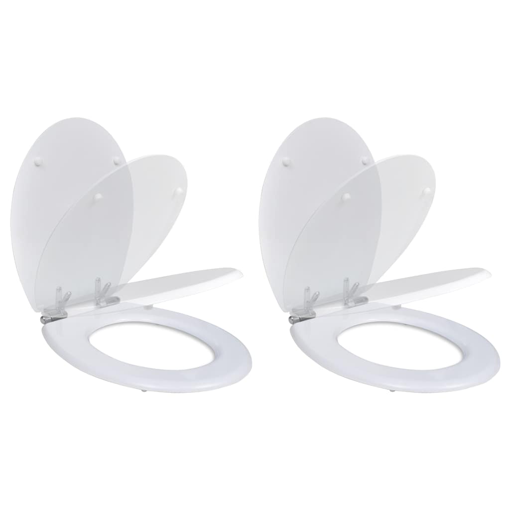 Vidaxl Toilettensitz mit weicher Abdeckung 2 ST MDF Weiß