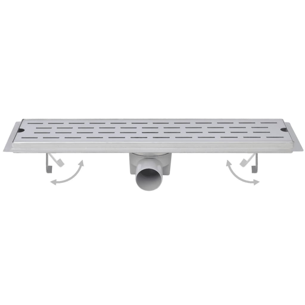 Vidaxl Duschabfluss 2 pc rechteckiger Golf 730x140 mm Edelstahl