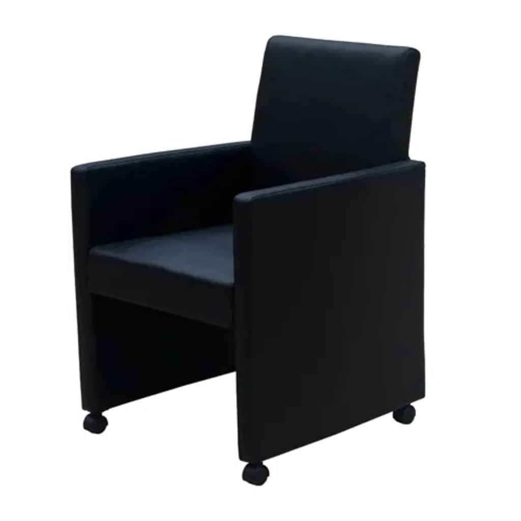 Vidaxl eetkamerstoelen 2 st kunstleer zwart