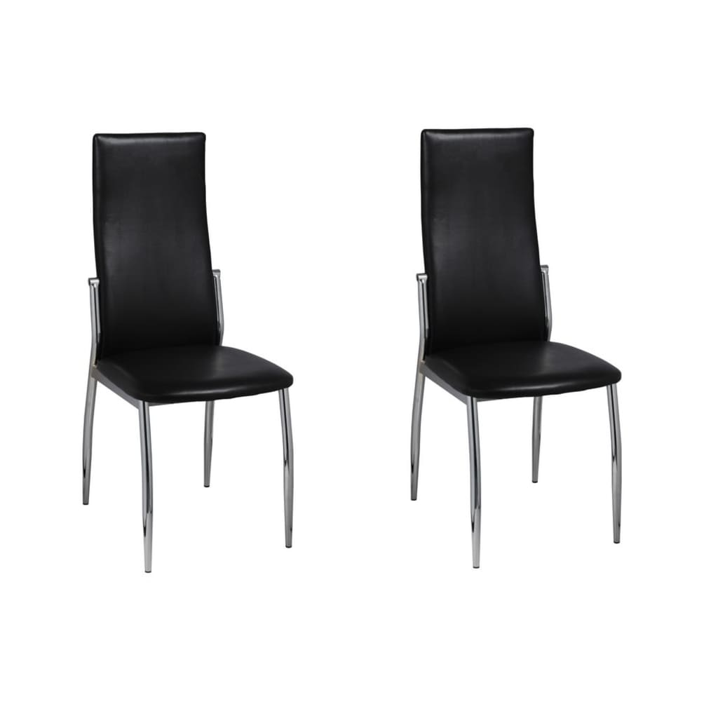 Vidaxl eetkamerstoelen 2 st kunstleer zwart