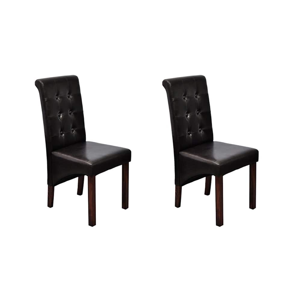 Vidaxl eetkamerstoelen 2 st kunstleer bruin