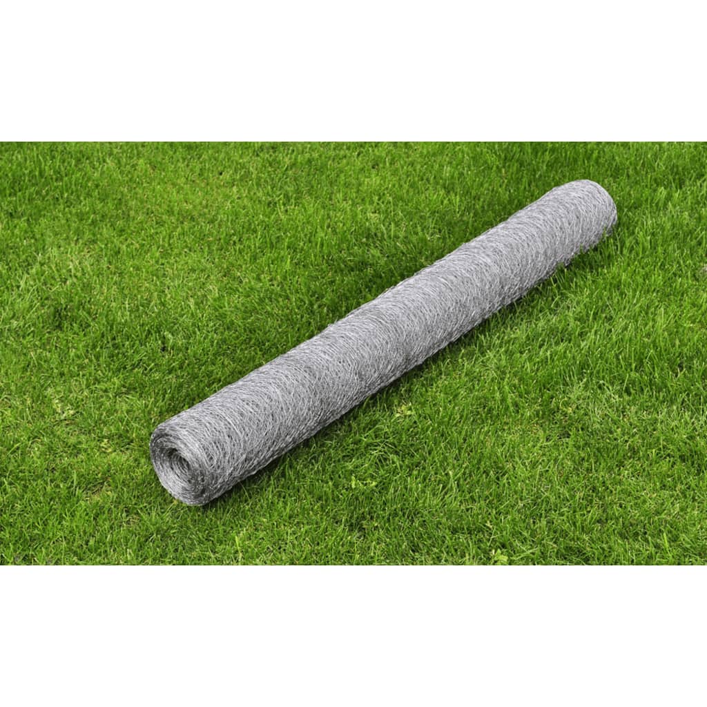 Vidaxl Drahtgitter hexagonal 1x25 m verzinktes Stahl Silber gefärbt