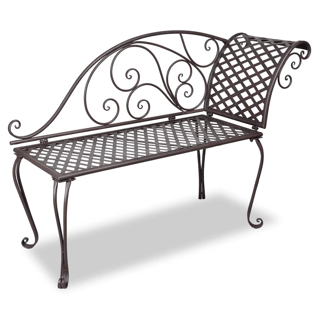 Vidaxl chaise longue 128 cm staal antiekbruin
