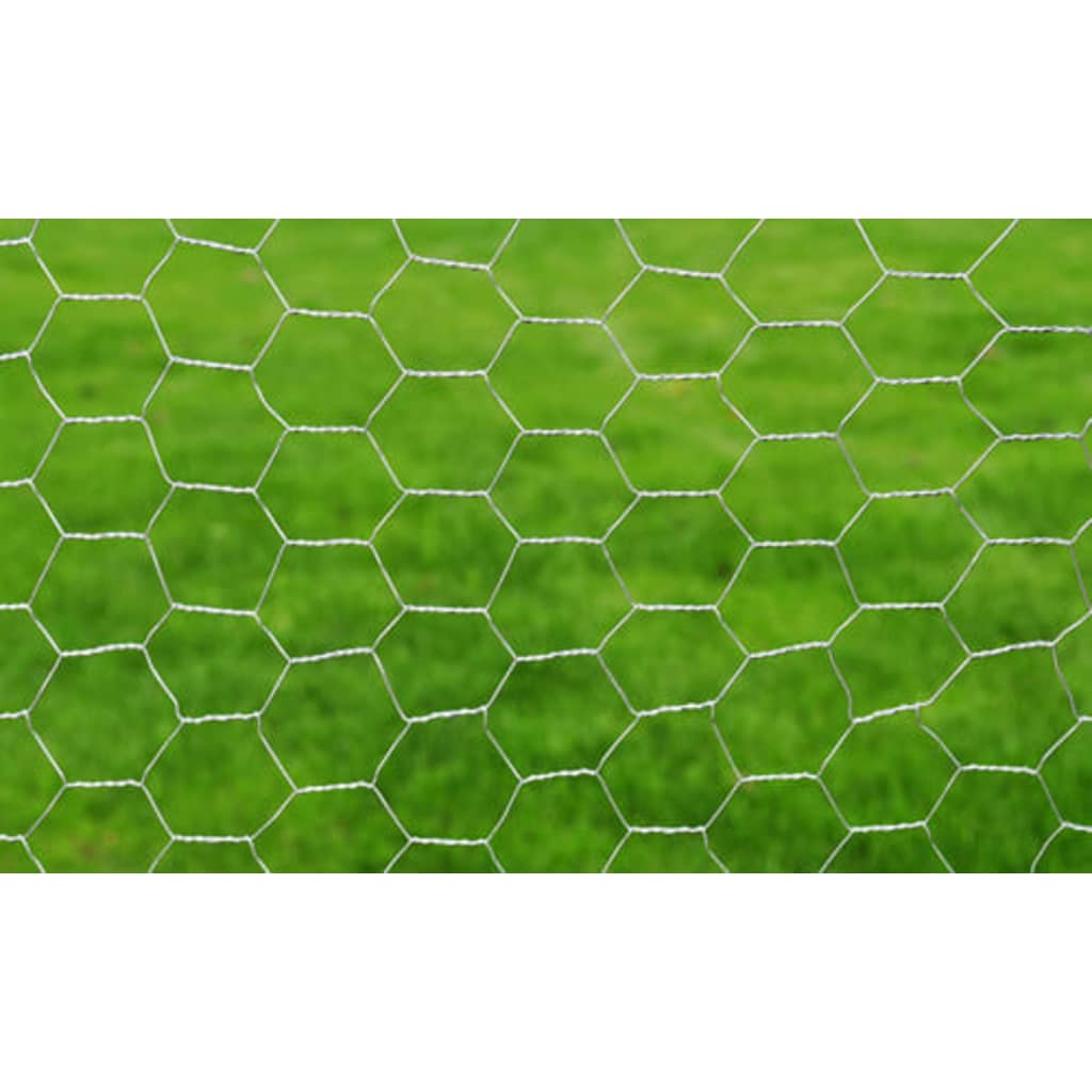 Vidaxl -Hühnerdraht 25x1 m verzinkter Stahl silberfarben