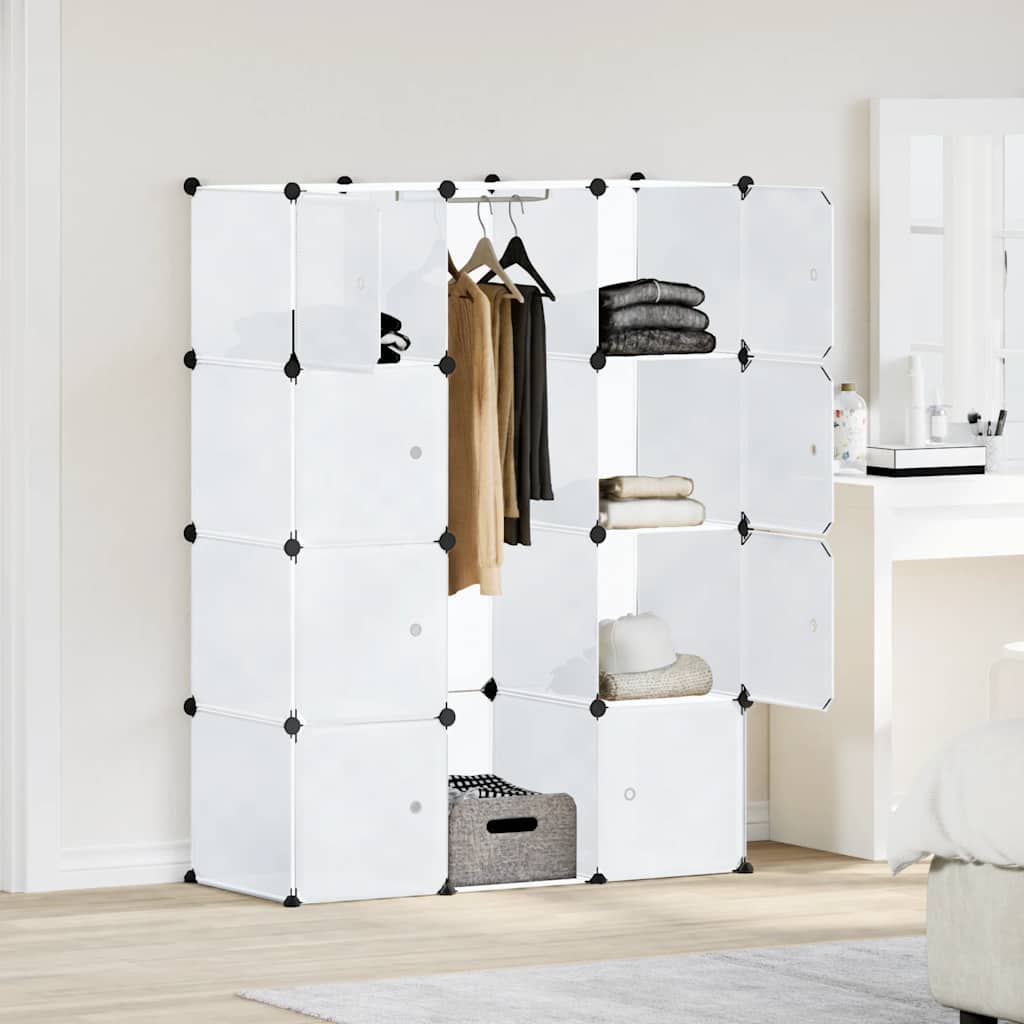 Vidaxl kast met 9 compartimenten modulair 109x36,5x143 cm wit