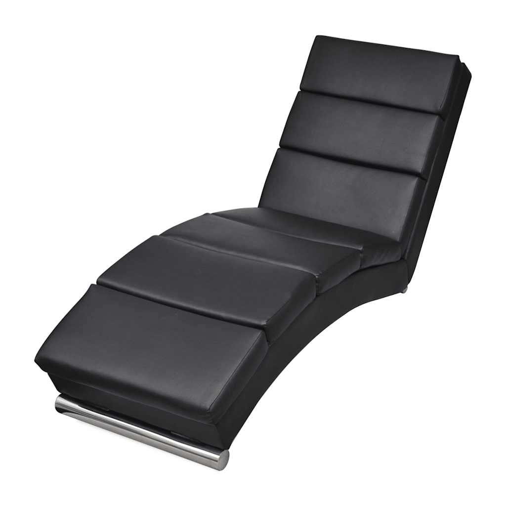 Vidaxl chaise longue kunstleer zwart