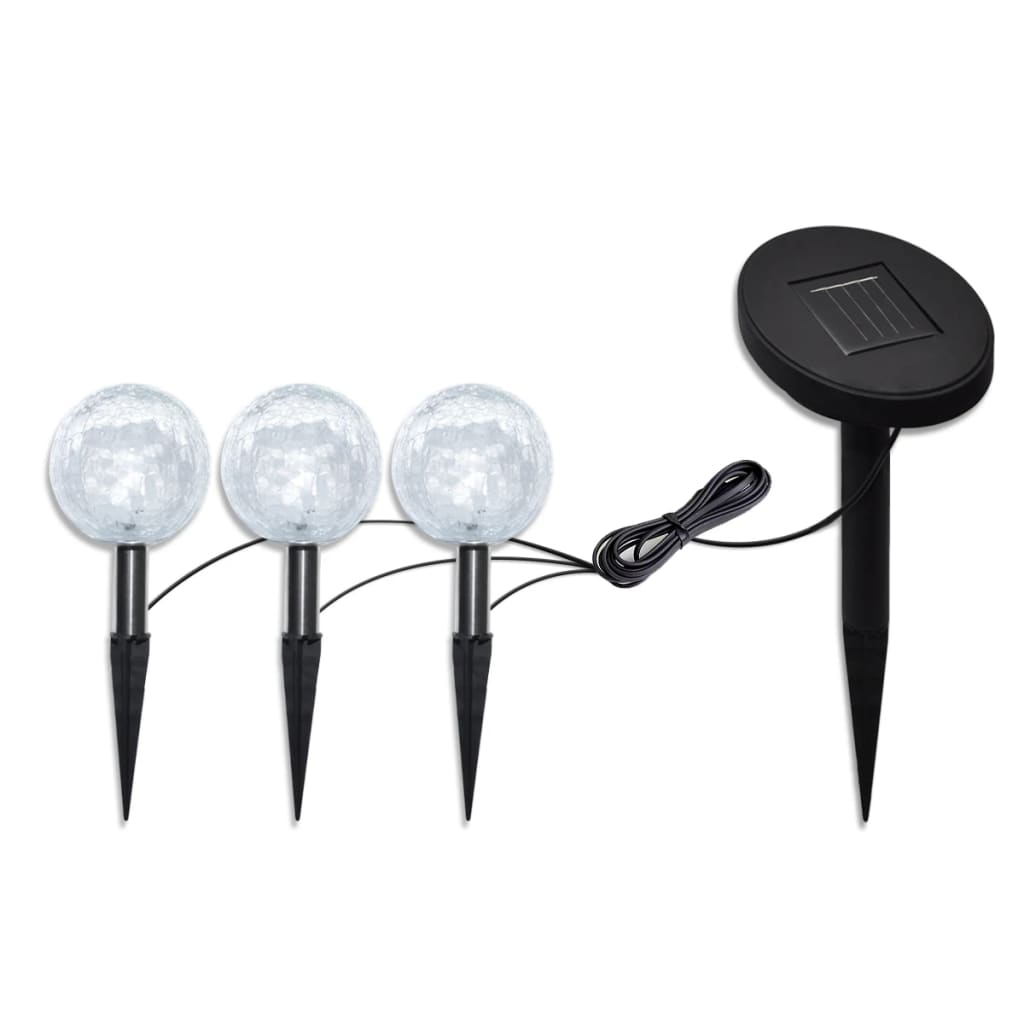 Vidaxl Solarbollampen 3 St. LED mit Bodenanker und Solarpanel
