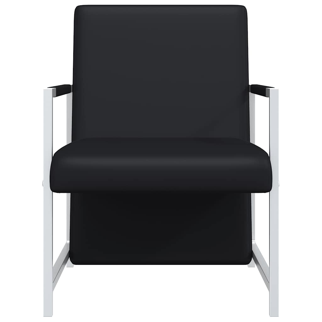 Vidaxl fauteuil met chromen poten kunstleer zwart