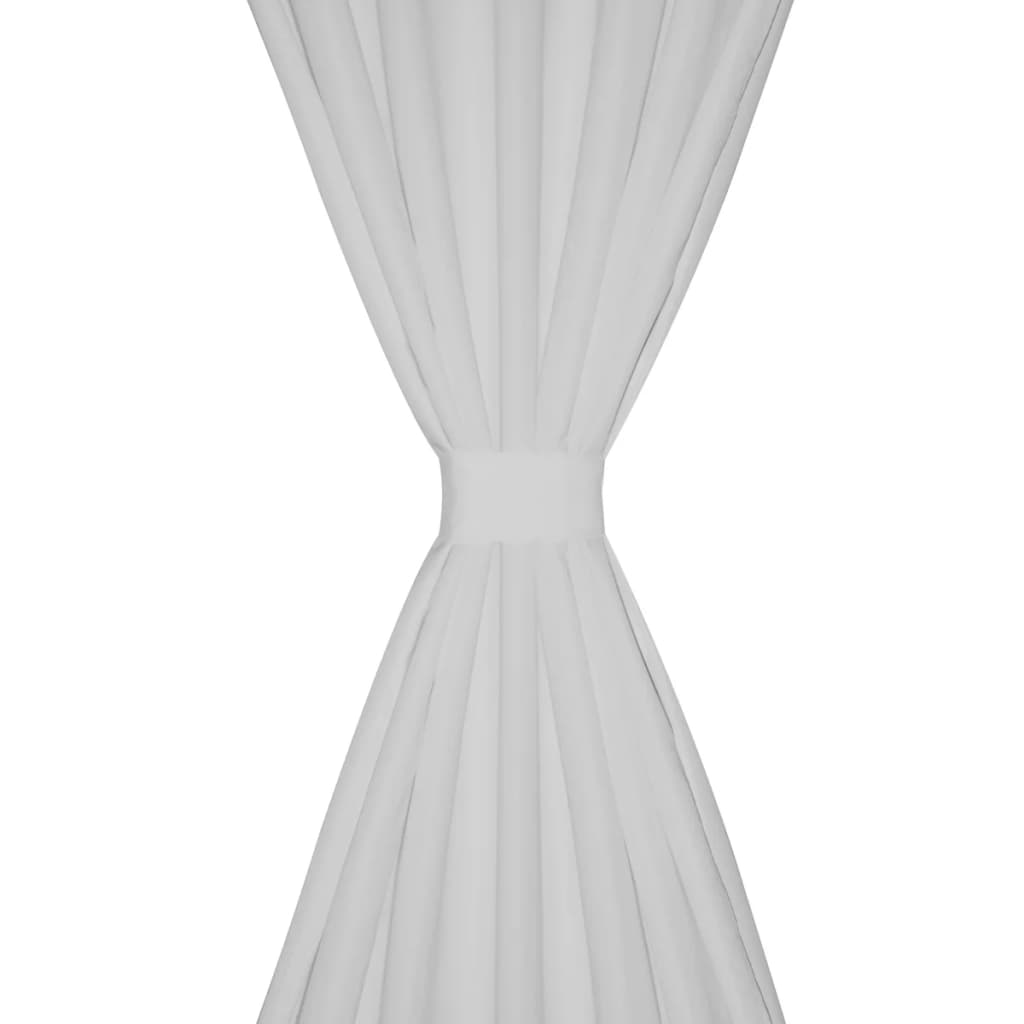 Vidaxl Mikrosatin-Vorhänge mit Ringen 140 x 175 cm 2 Stück (Creme)
