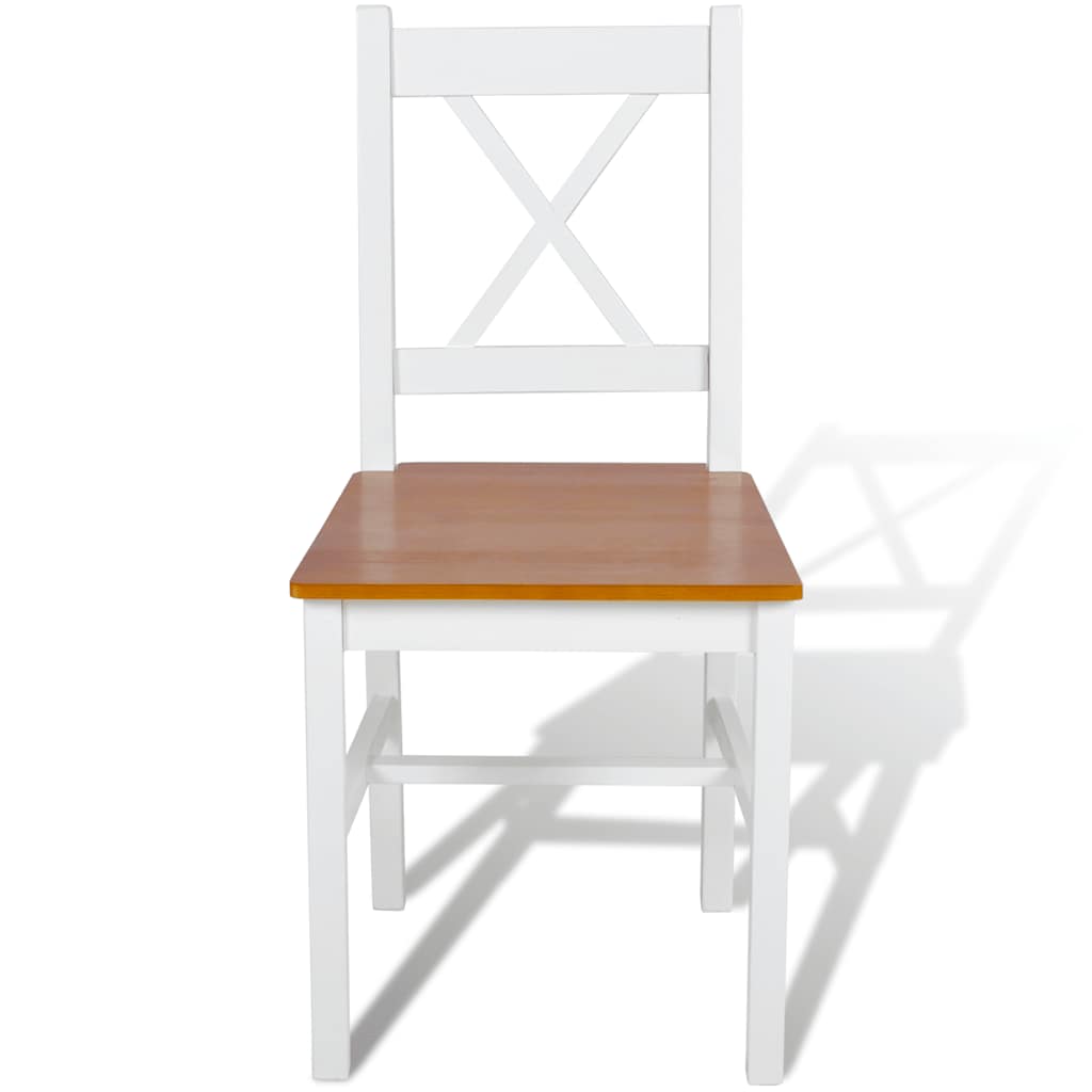 Vidaxl eetkamerstoelen 4 st grenenhout wit