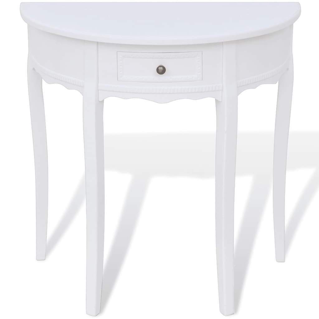 Vidaxl wandtafel met lade halfrond wit