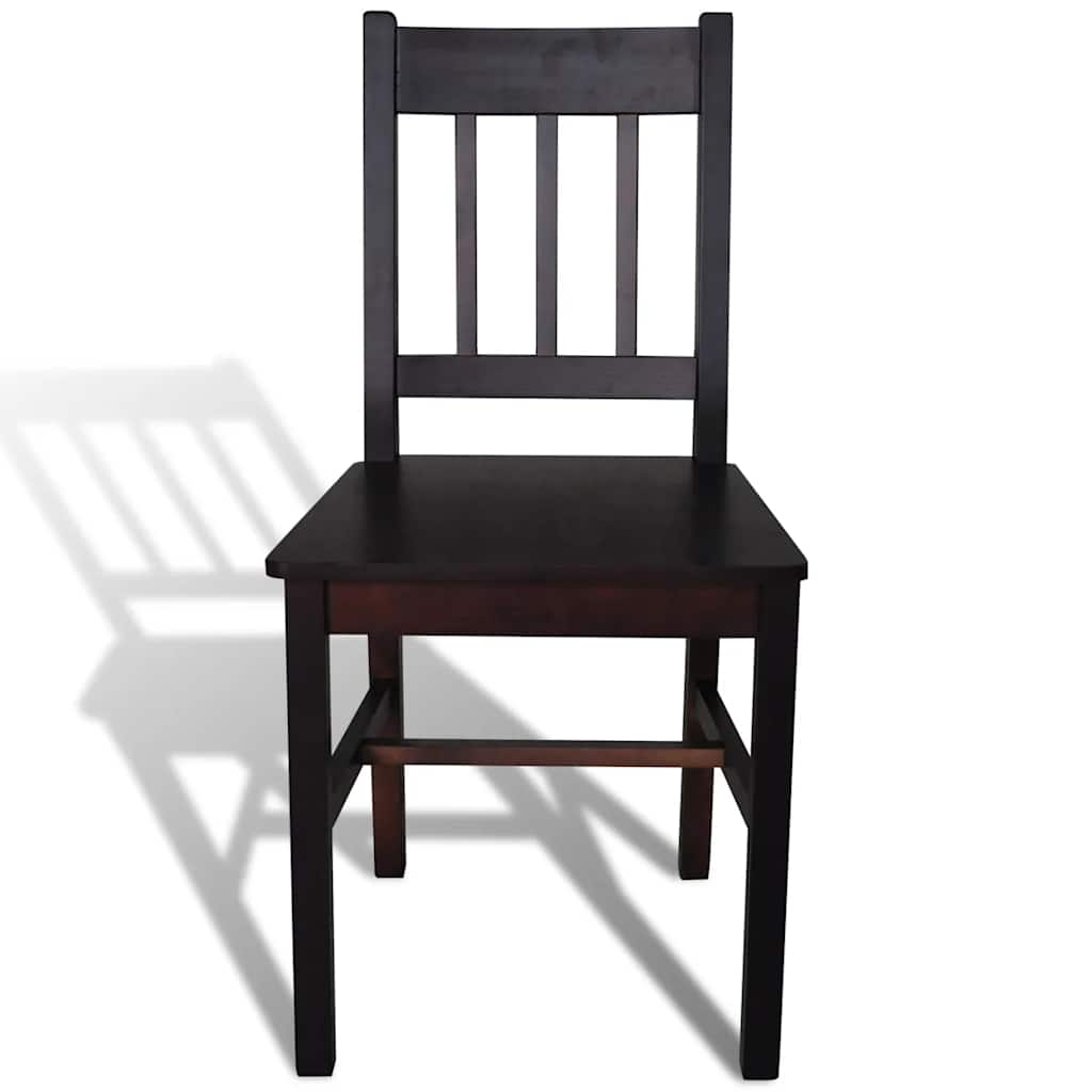 Vidaxl eetkamerstoelen 6 st grenenhout donkerbruin