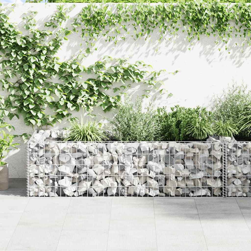 Vidaxl Gabion Pflanzer Benk 180x90x50 cm verzinkter Stahl