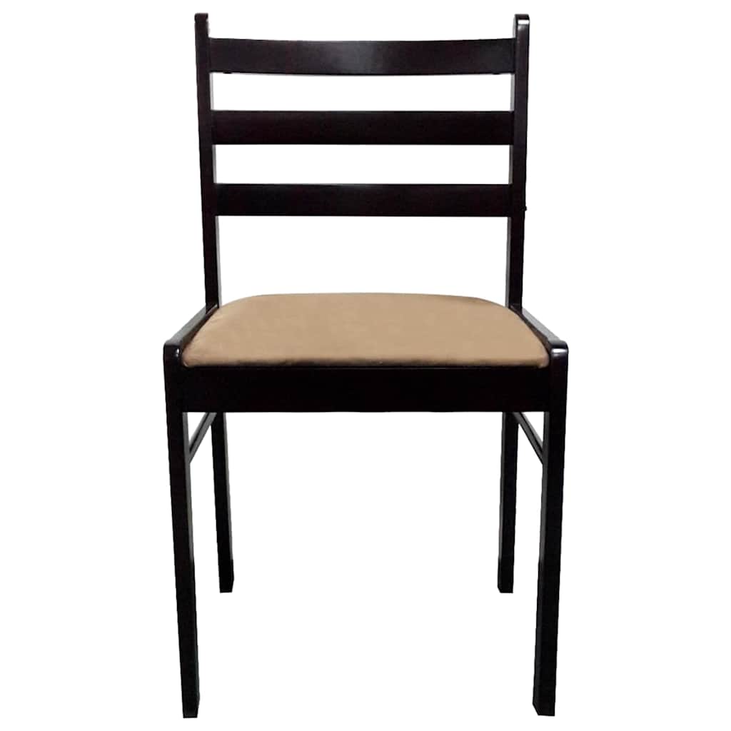 Vidaxl eetkamerstoelen 4 st massief rubberwood en fluweel bruin