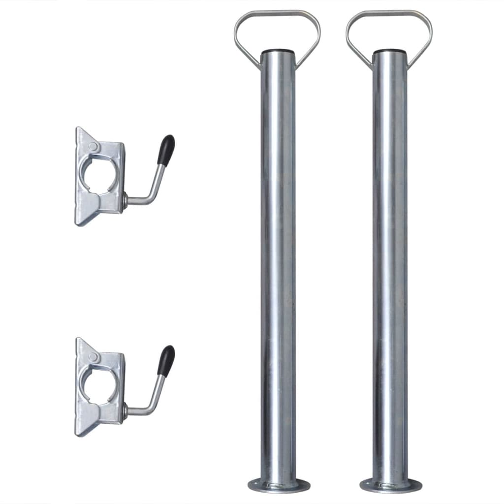 Vidaxl 2 Stützrohre mit 2 Klemmen für 48 mm Nasenrad