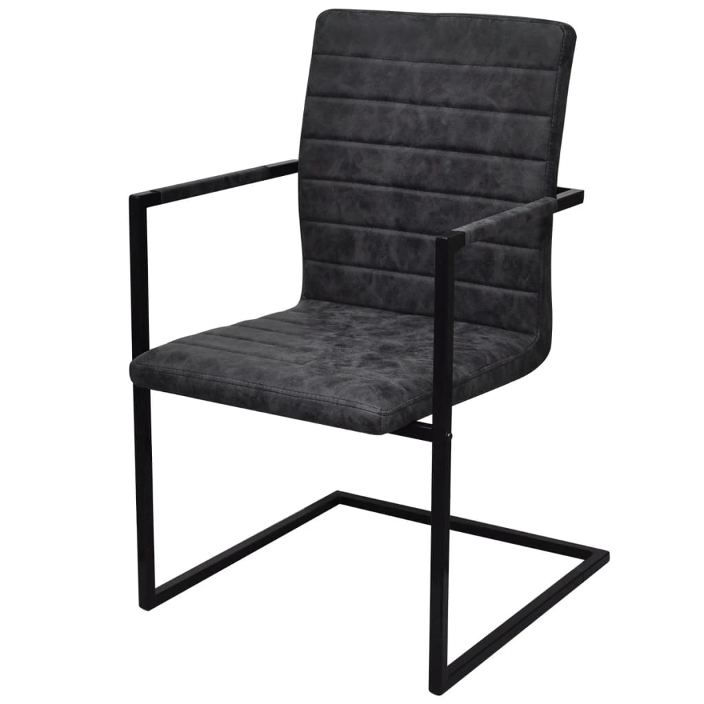 Vidaxl eetkamerstoelen 2 st kunstleer zwart