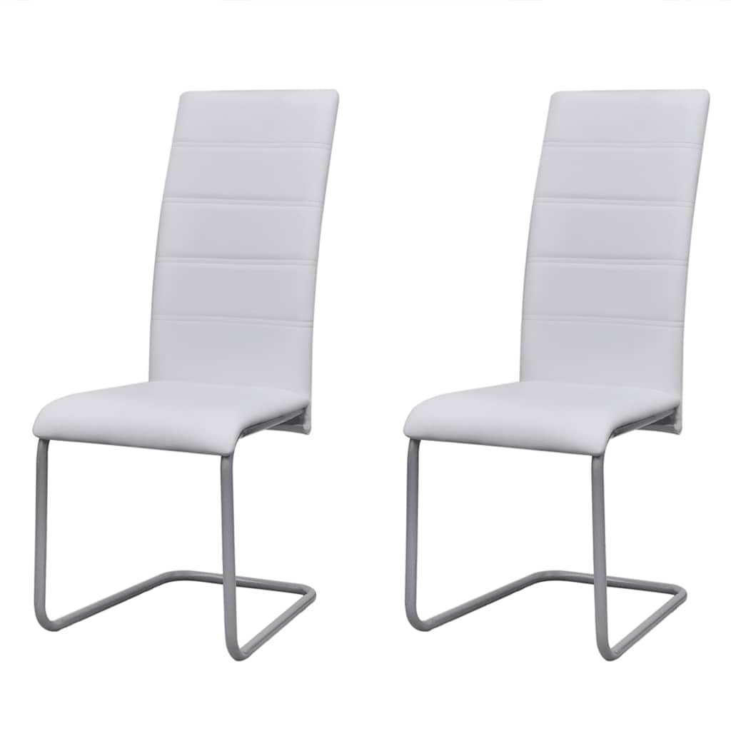 Vidaxl eetkamerstoelen 2 st kunstleer wit