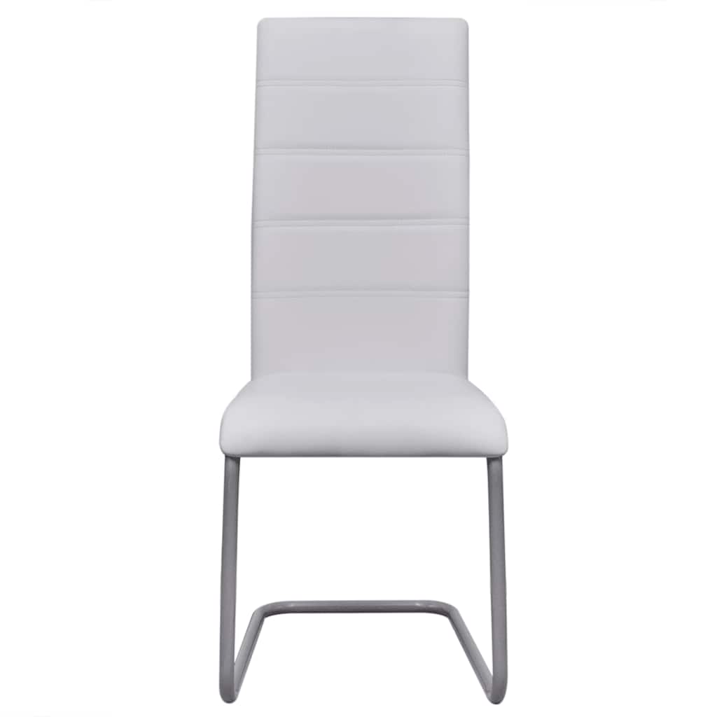 Vidaxl eetkamerstoelen 2 st kunstleer wit