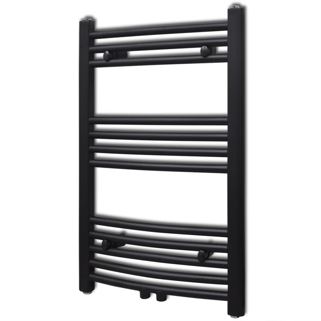 Vidaxl Kühlerhandtuchregal 500x764 mm schwarz gebogen