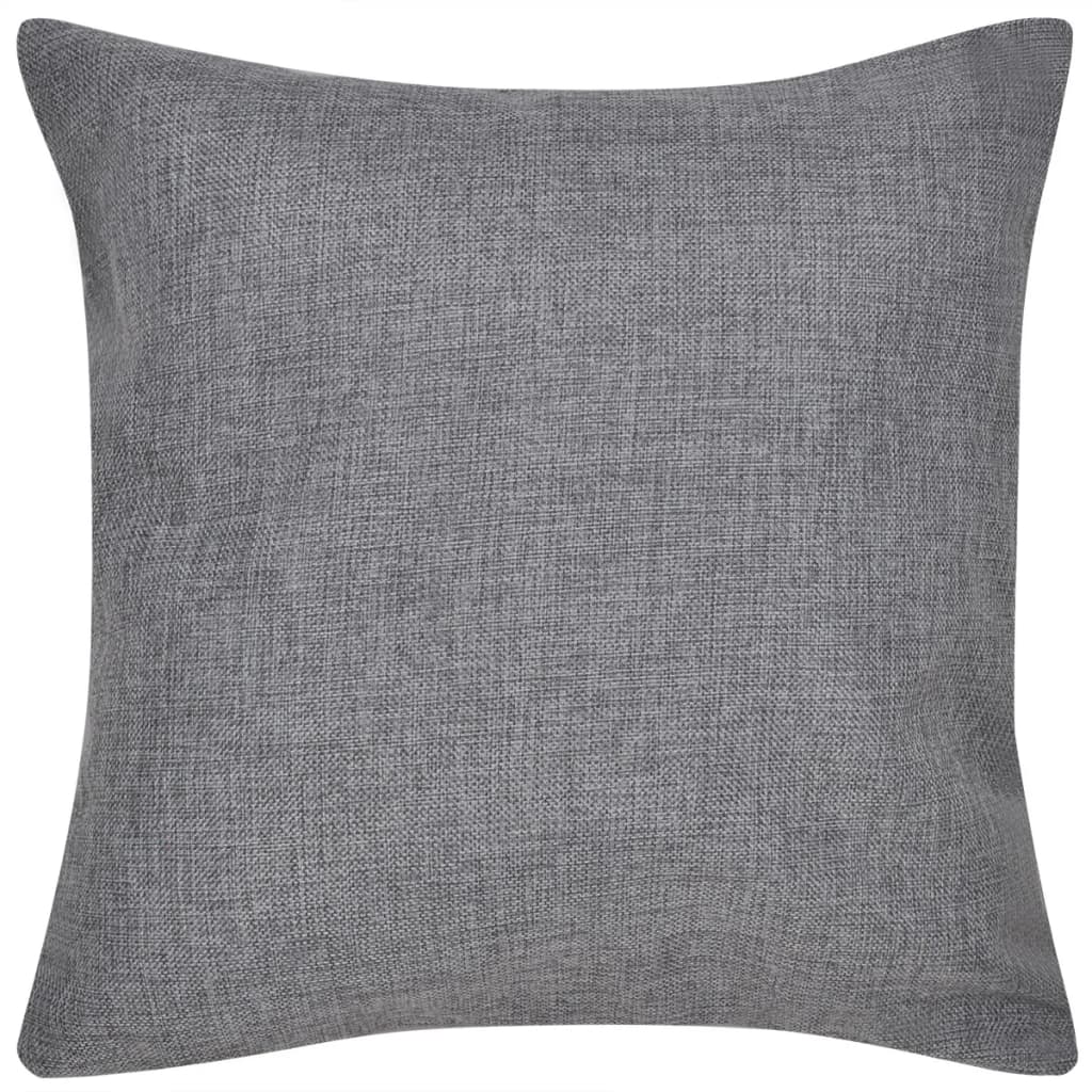 Vidaxl -Kissenbezüge Leinen Look 50 x 50 cm Anthrazit 4 Teile