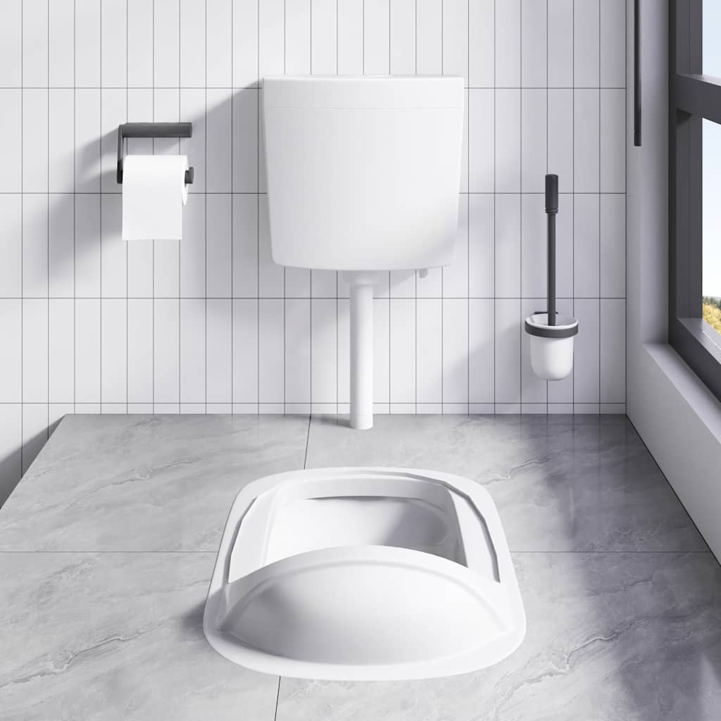 Vidaxl Toilettenboden mit Wasserversorgung am Boden 3 6 l Weiß