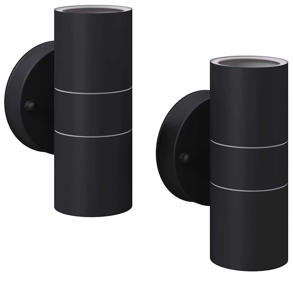 Vidaxl LED -Wandlampe außerhalb Edelstahl 2 Stcs