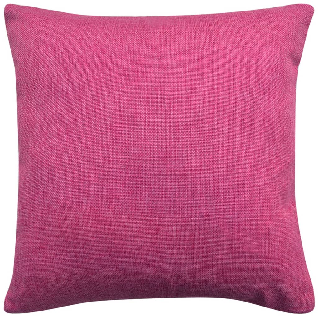 VidaXL Kissenbezüge 4 Stück Leinenoptik rosa 40x40 cm