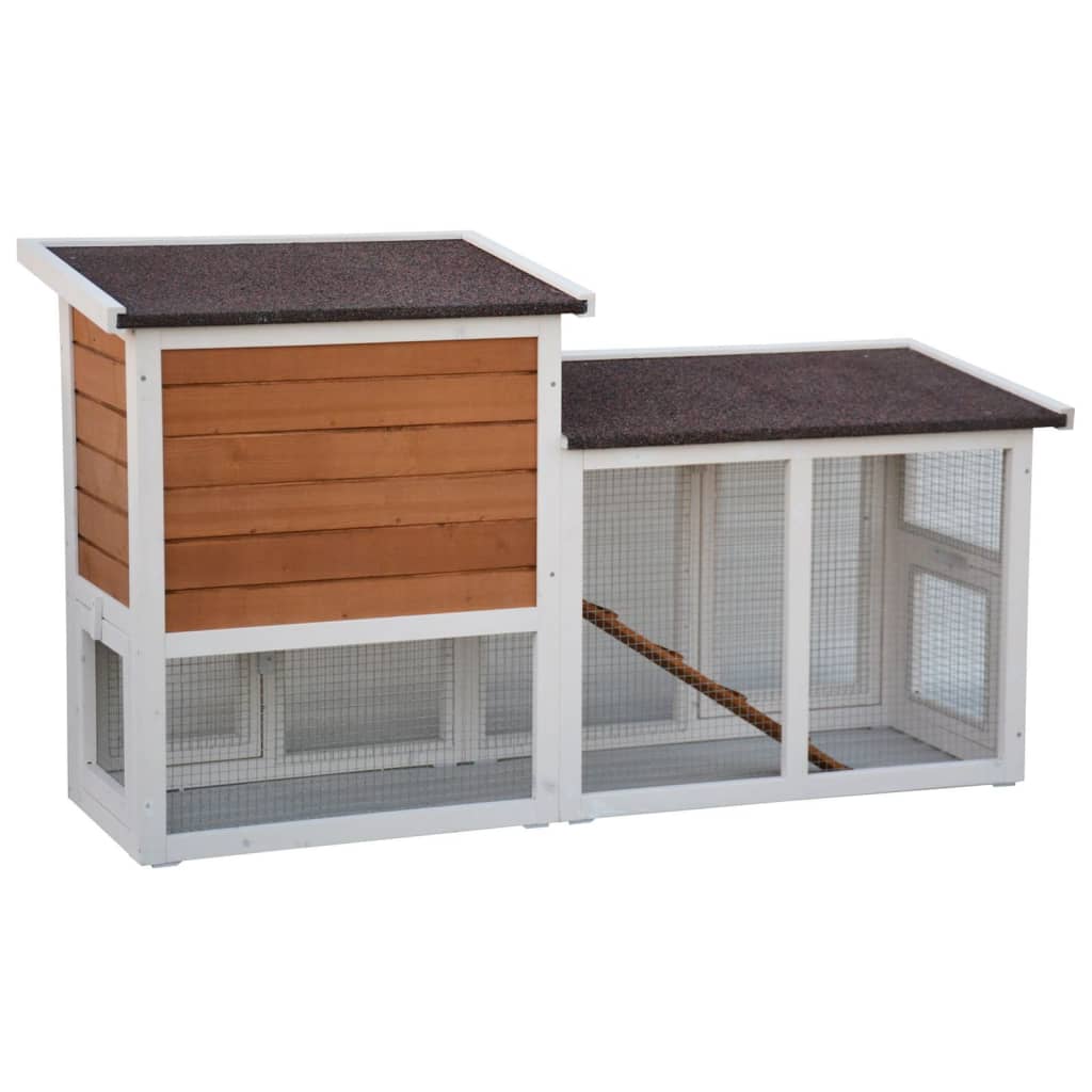 @Pet Hases Shed Villa 147x50x80 cm weiß und braun
