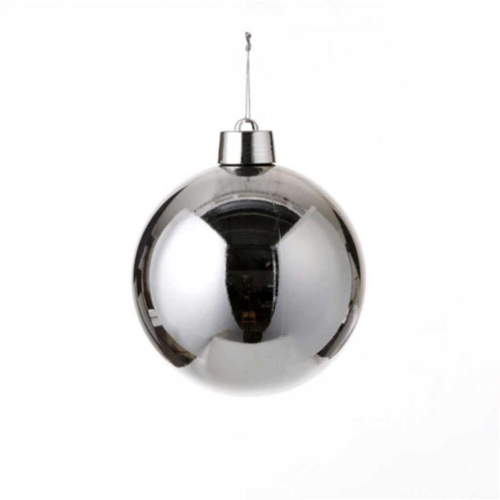 House of Seasons Weihnachtskugel aus silbernem Kunststoff, D20 cm