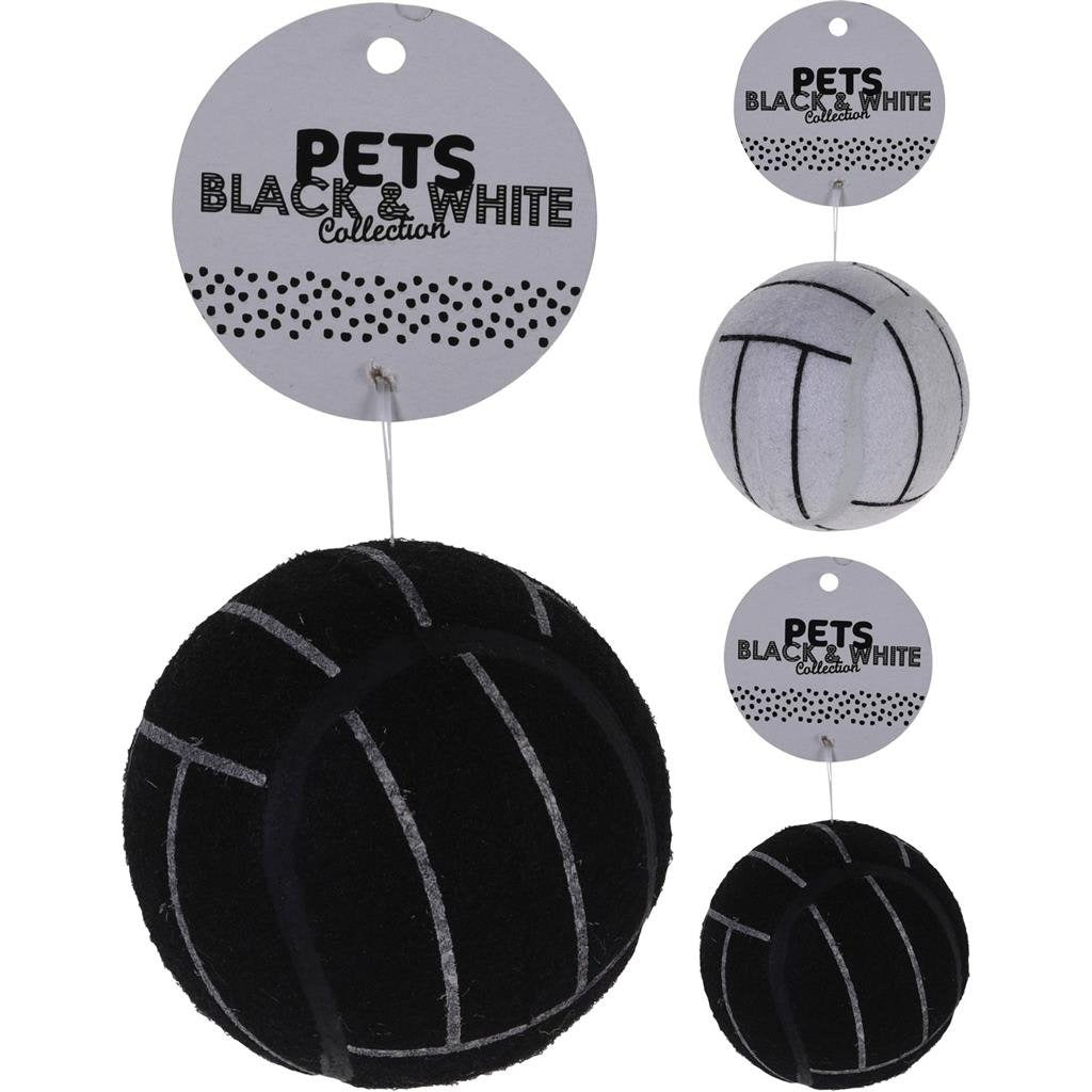 Basic Pets Black and White Collection Hundespielzeugball 7,5 cm