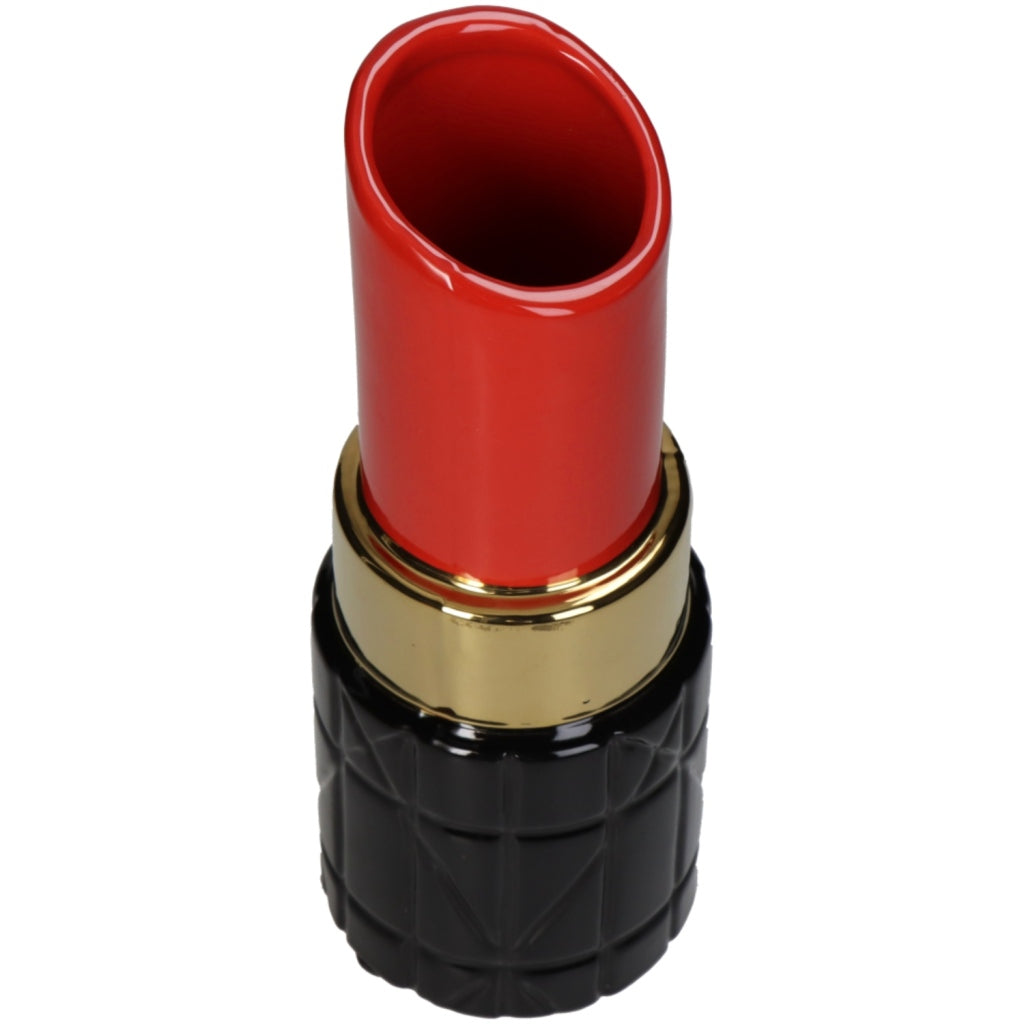 Andere Marken Lippenstiftvase 10x10x27 cm Rot Schwarz