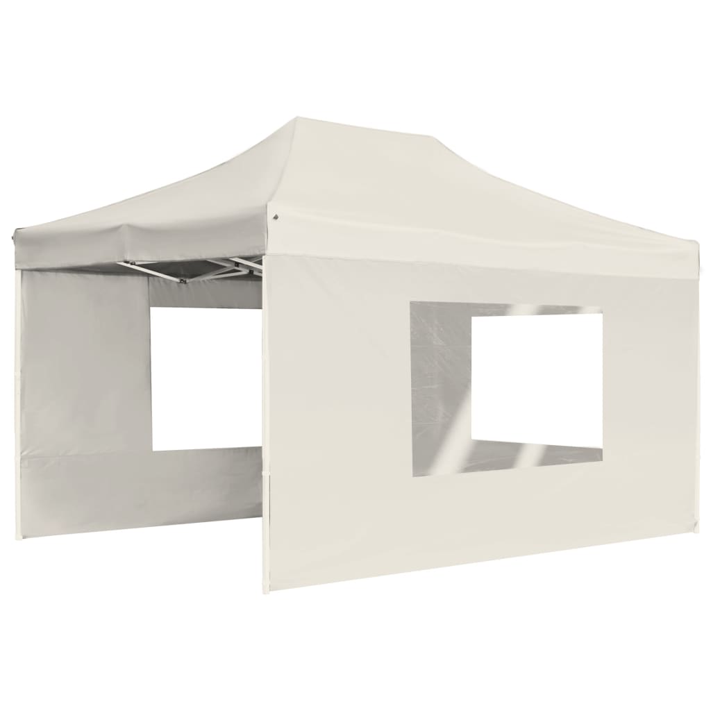 Vidaxl Partytent faltbar mit Wänden 4,5 x 3 m Aluminiumcreme