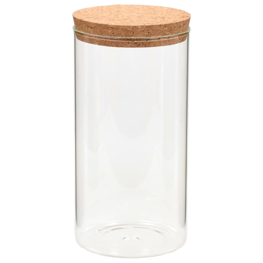 Vidaxl -Aufbewahrungstöpfe mit Korkdeckel 6 ST 1100 ml Glas