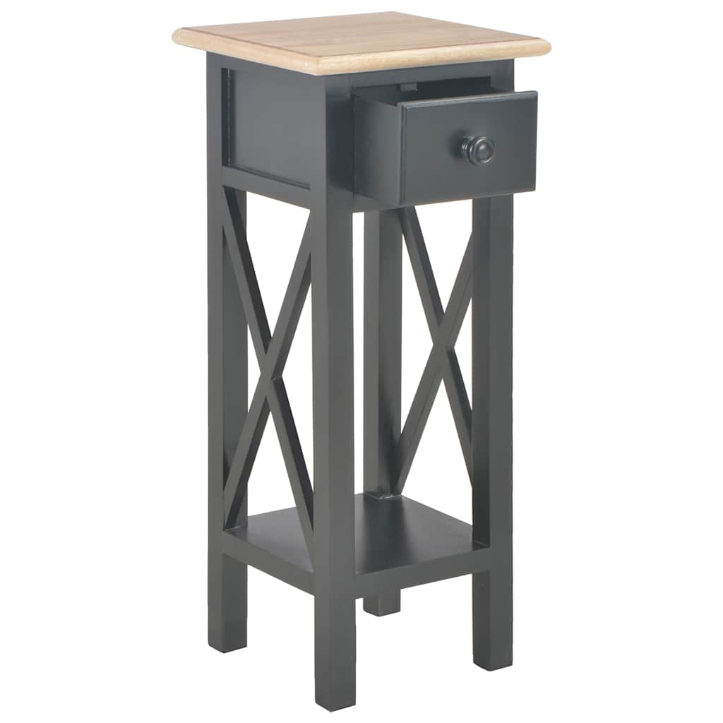 Vidaxl bijzettafel 27x27x65,5 cm hout zwart
