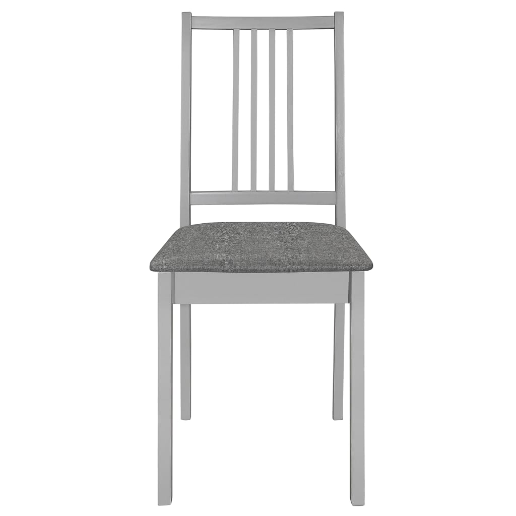 Vidaxl eetkamerstoelen met kussens 4 st massief hout grijs
