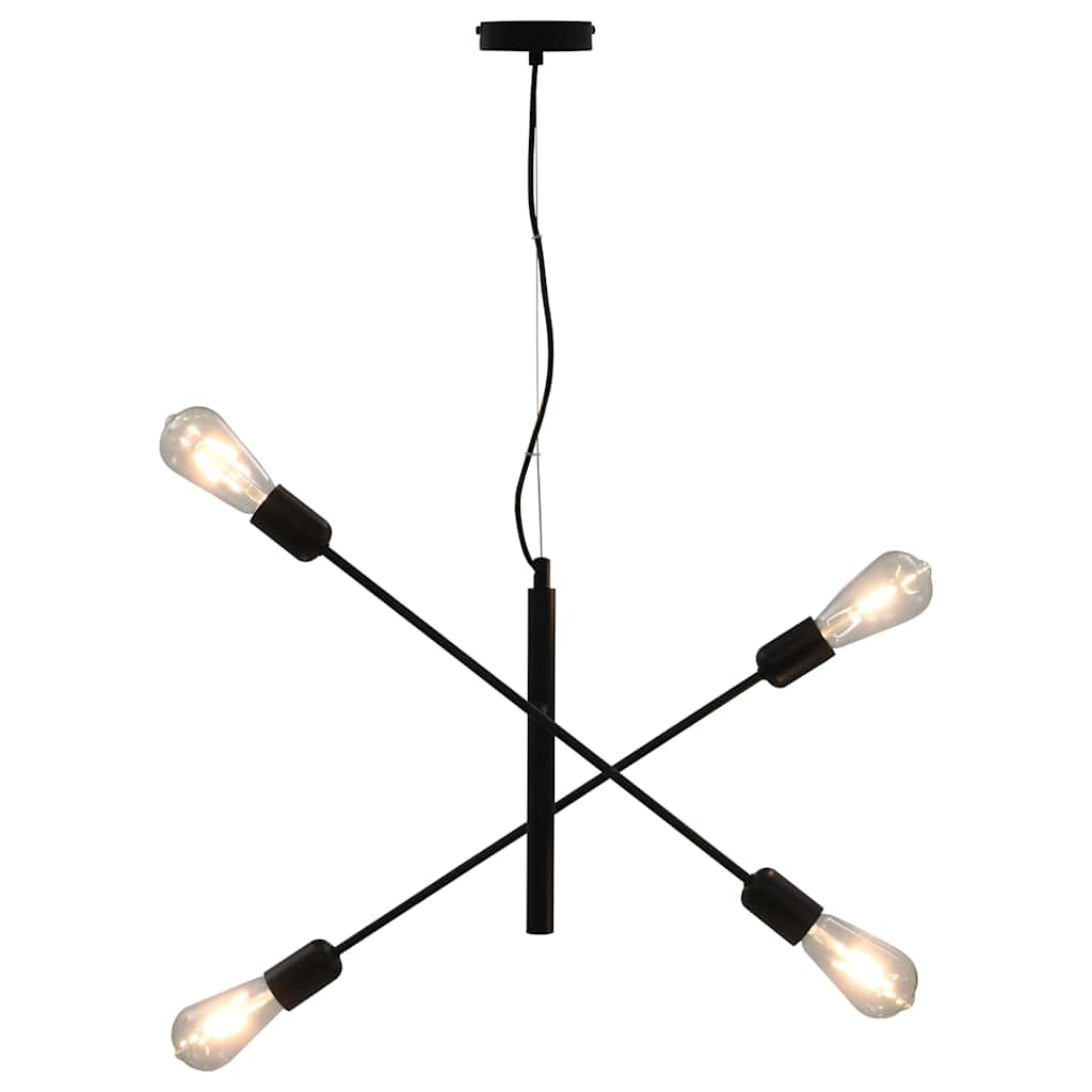 Vidaxl Deckenlampe mit Filamentbirnen 2 W E27 Schwarz