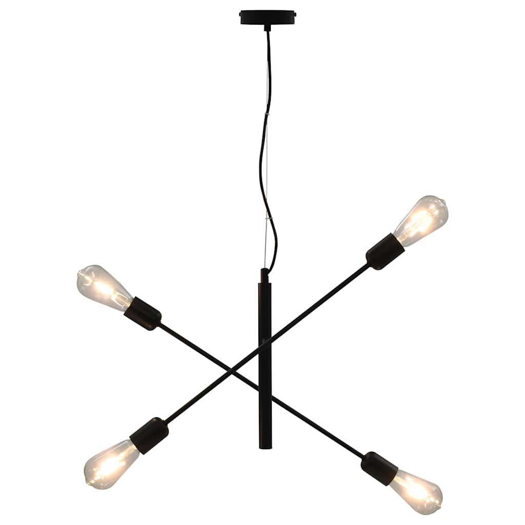 Vidaxl Deckenlampe mit Filamentbirnen 2 W E27 Schwarz