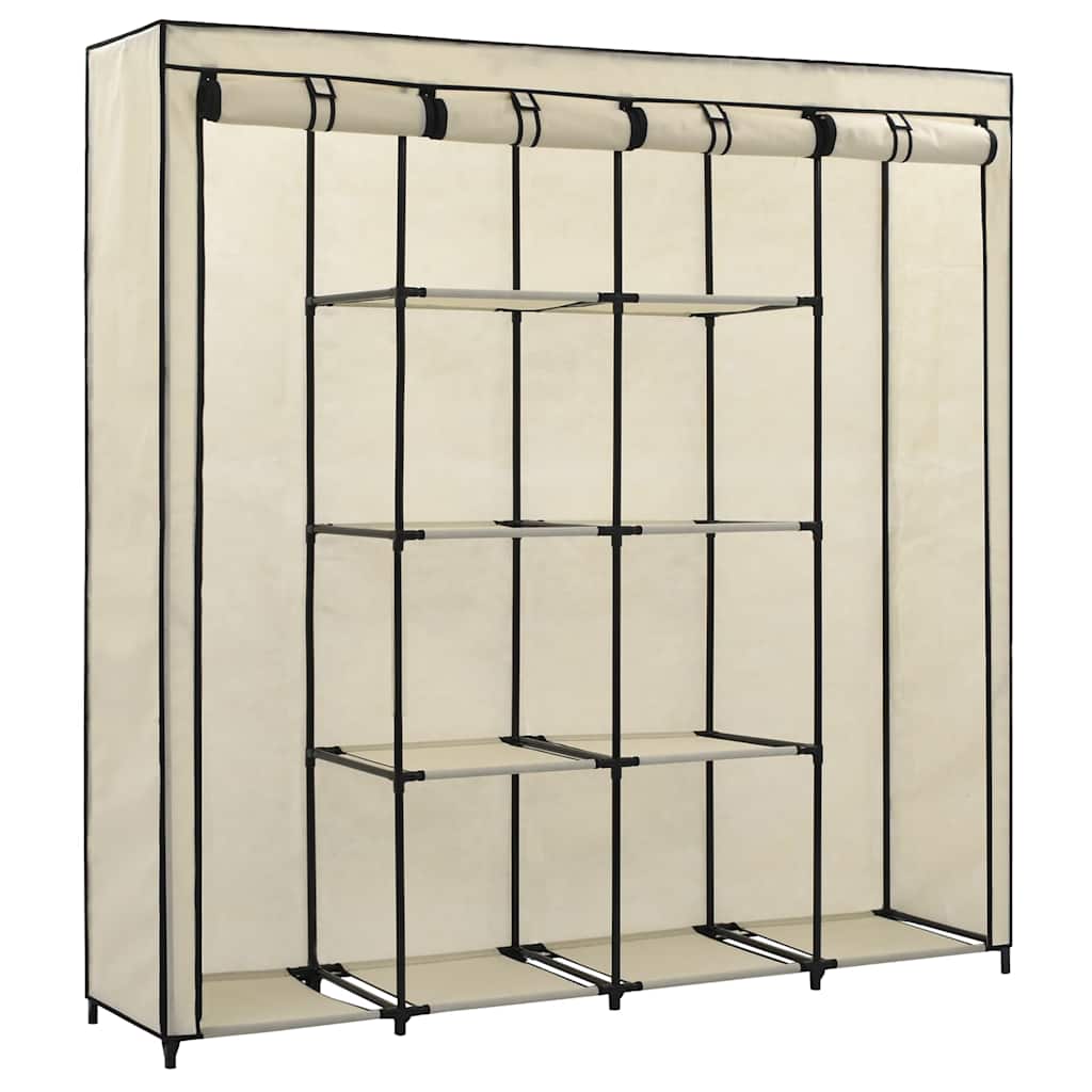 Vidaxl kledingkast met 4 vakken 175x45x170 cm crème