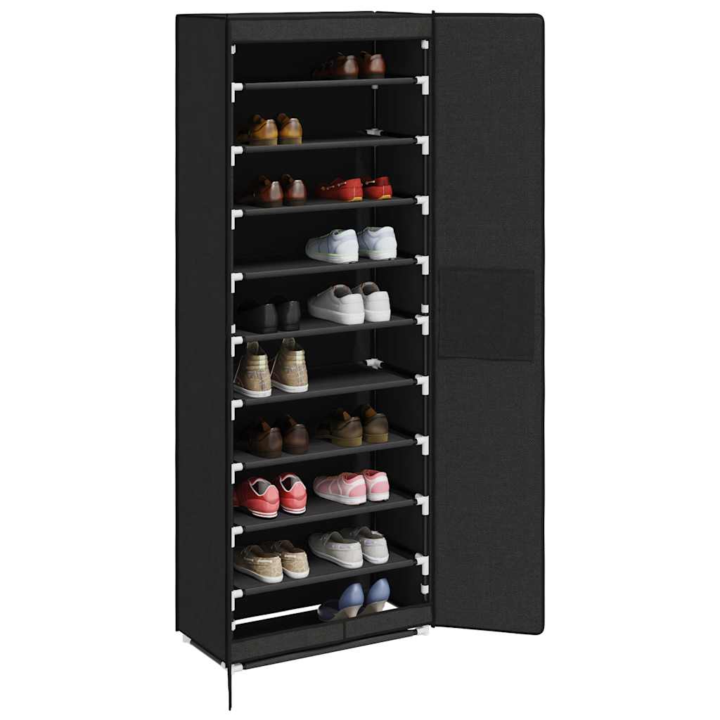 Vidaxl Schuhschrank 60x30x166 cm Stoff schwarz