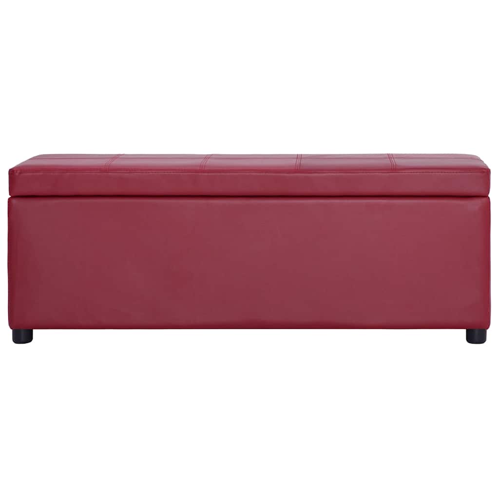 Vidaxl bankje met opbergvak 116 cm kunstleer wijnrood