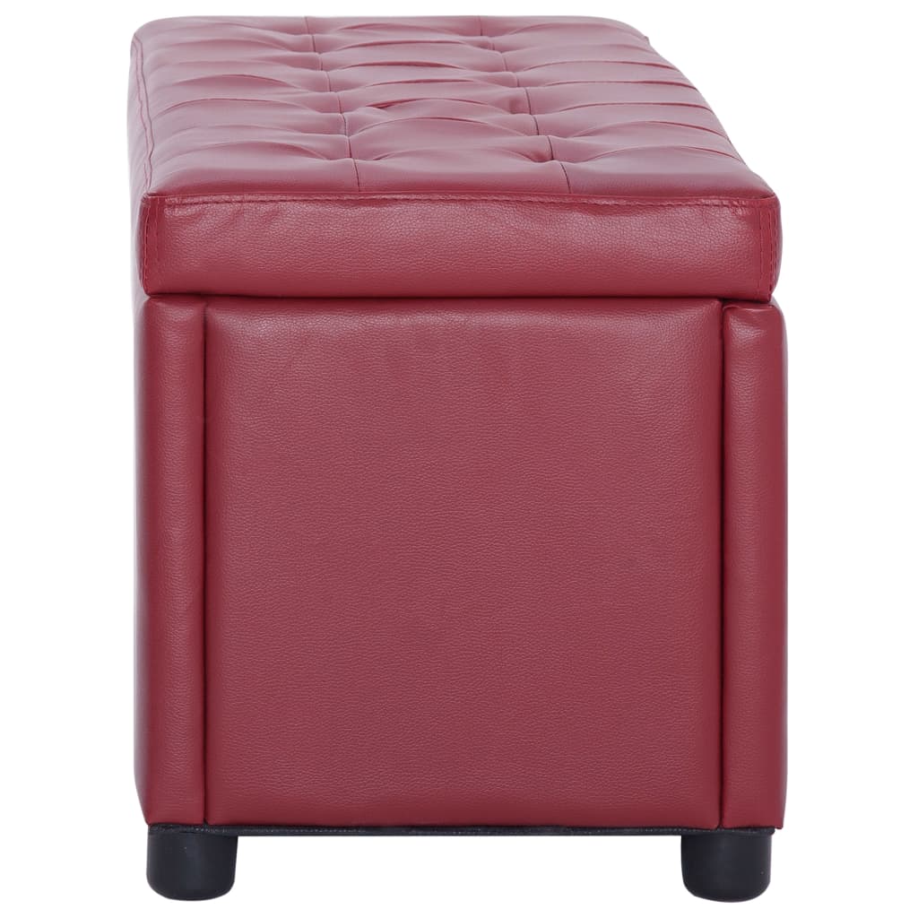 Vidaxl opberghocker 87,5 cm kunstleer wijnrood