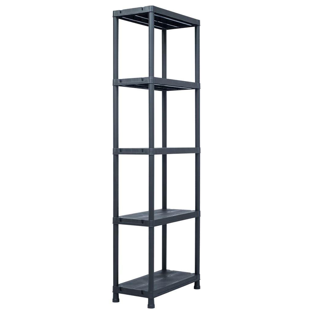VIDAXL -LAGE RACKS 5 PCS 125 kg 60x30x180 cm Kunststoff Schwarz