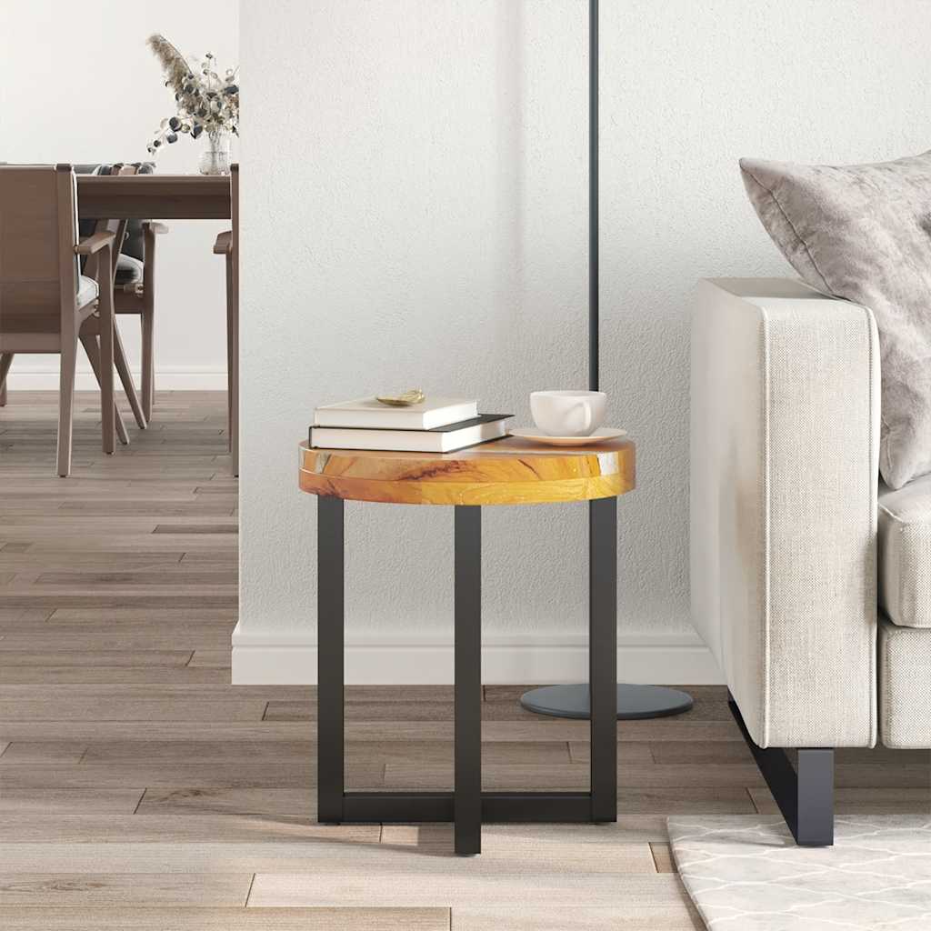 Vidaxl salontafel 40x45 cm massief teakhout en polyresin