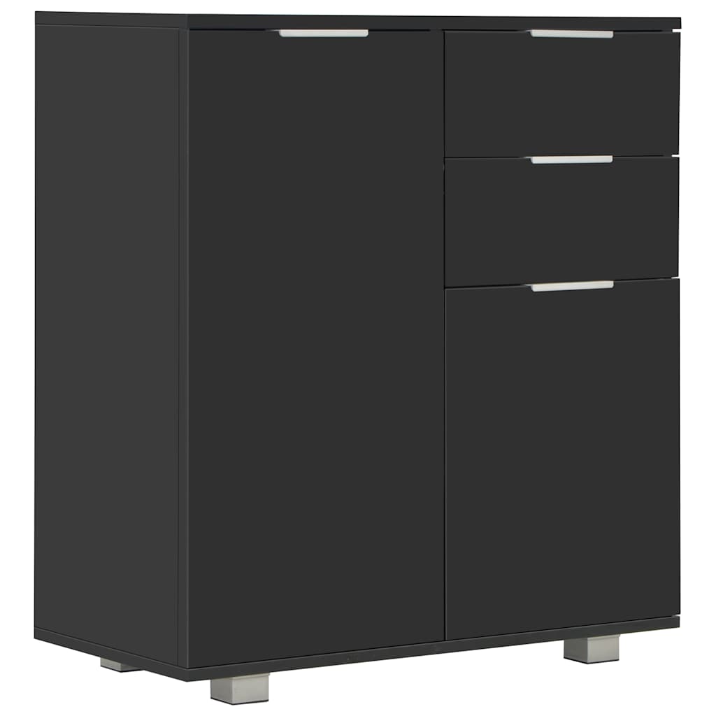 Vidaxl dressoir 71x35x80 cm spaanplaat hoogglans zwart