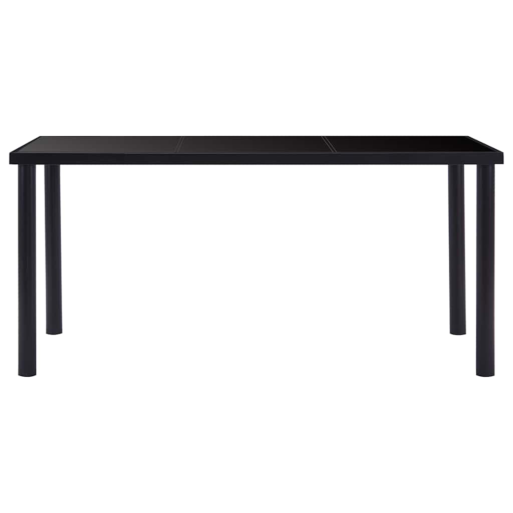 Vidaxl eettafel 160x80x75 cm gehard glas zwart