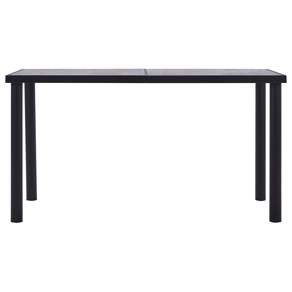 Vidaxl eettafel 140x70x75 cm mdf zwart en betongrijs