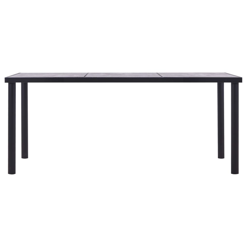 Vidaxl eettafel 180x90x75 cm mdf zwart en betongrijs