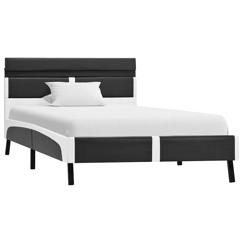 Vidaxl bedframe met led kunstleer grijs 90x200 cm