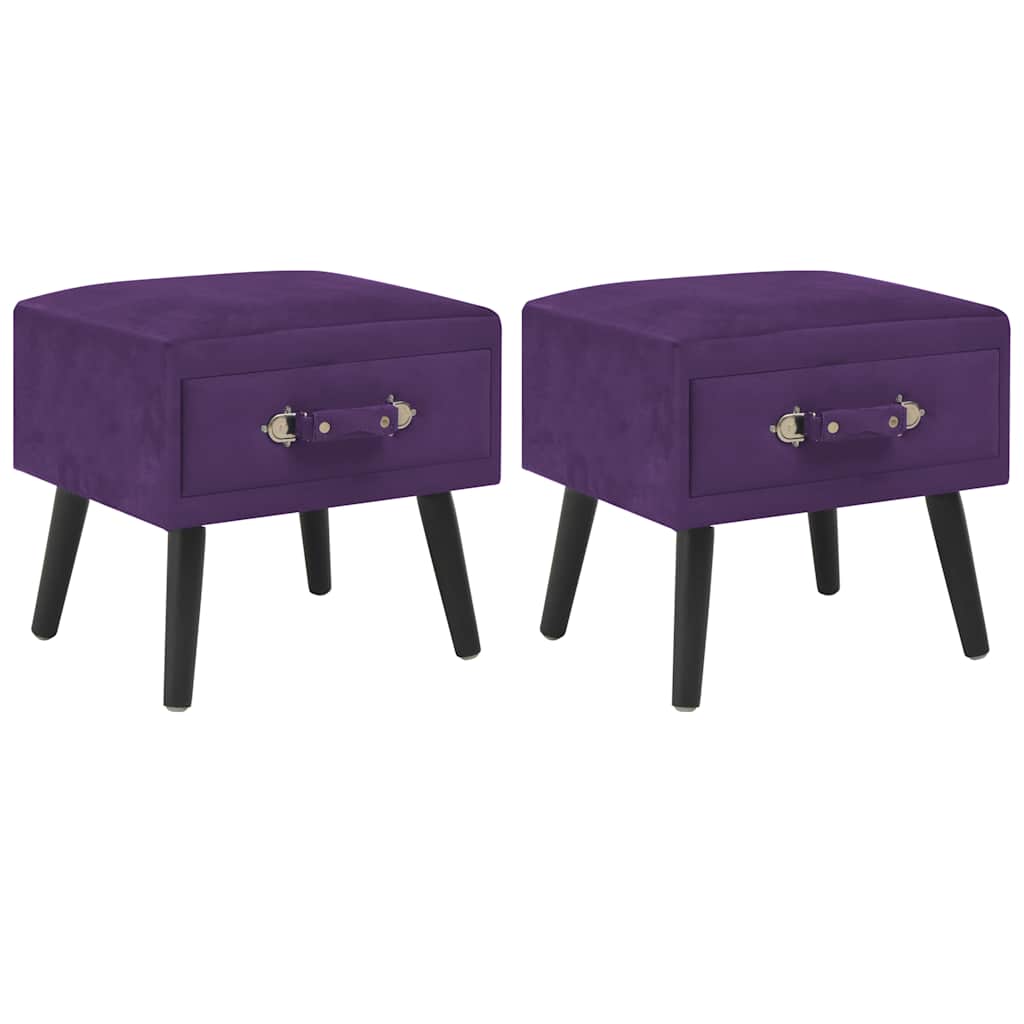 Vidaxl nachtkastjes 2 st 40x35x40 cm fluweel donkerpaars