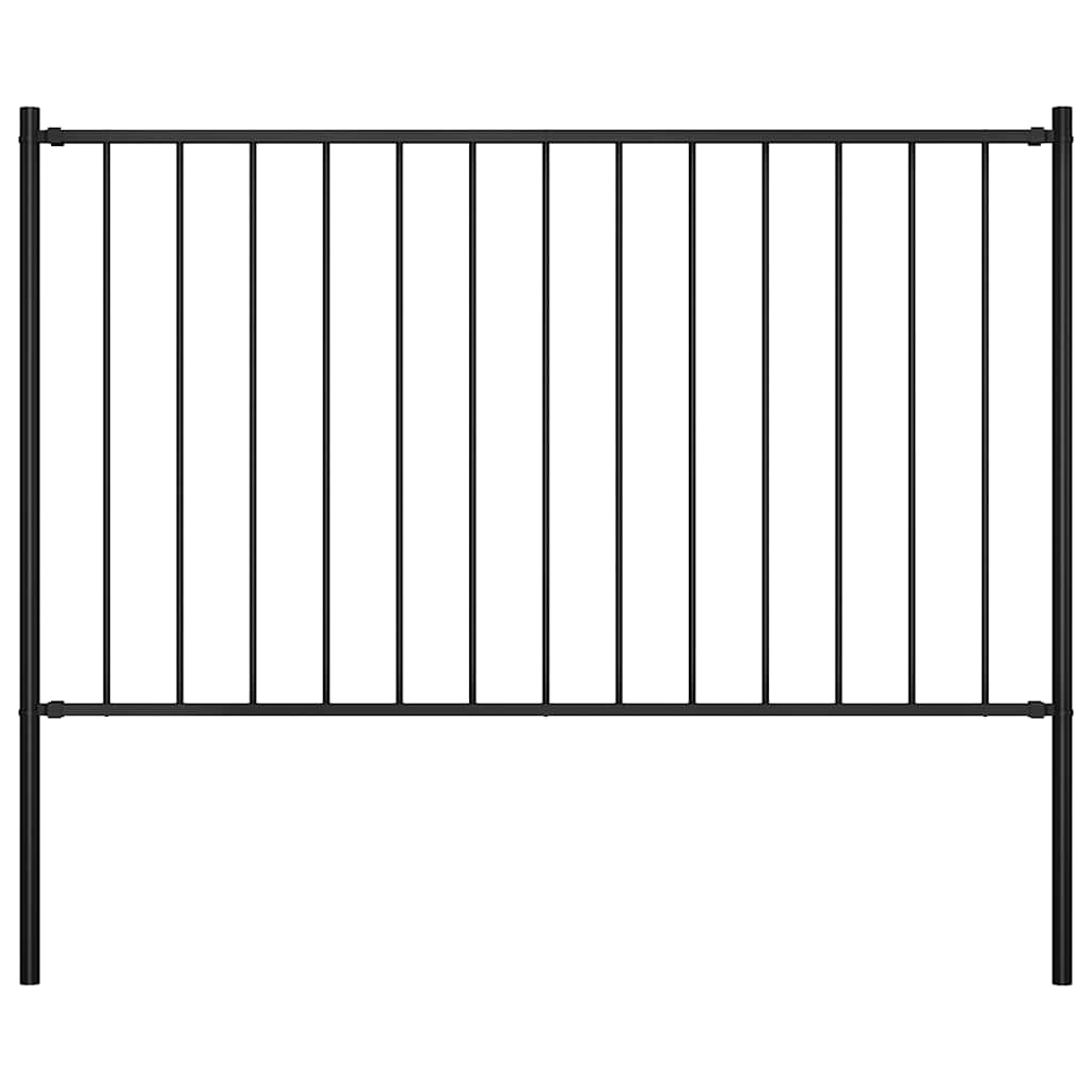 Vidaxl HEK -Panel mit Posts 1,7x0,75 m Pulver -bezogenem Stahl schwarz
